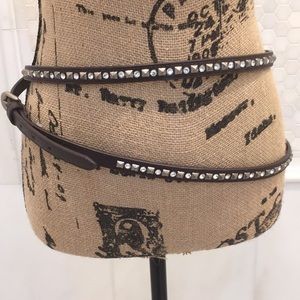 Leather studded belt